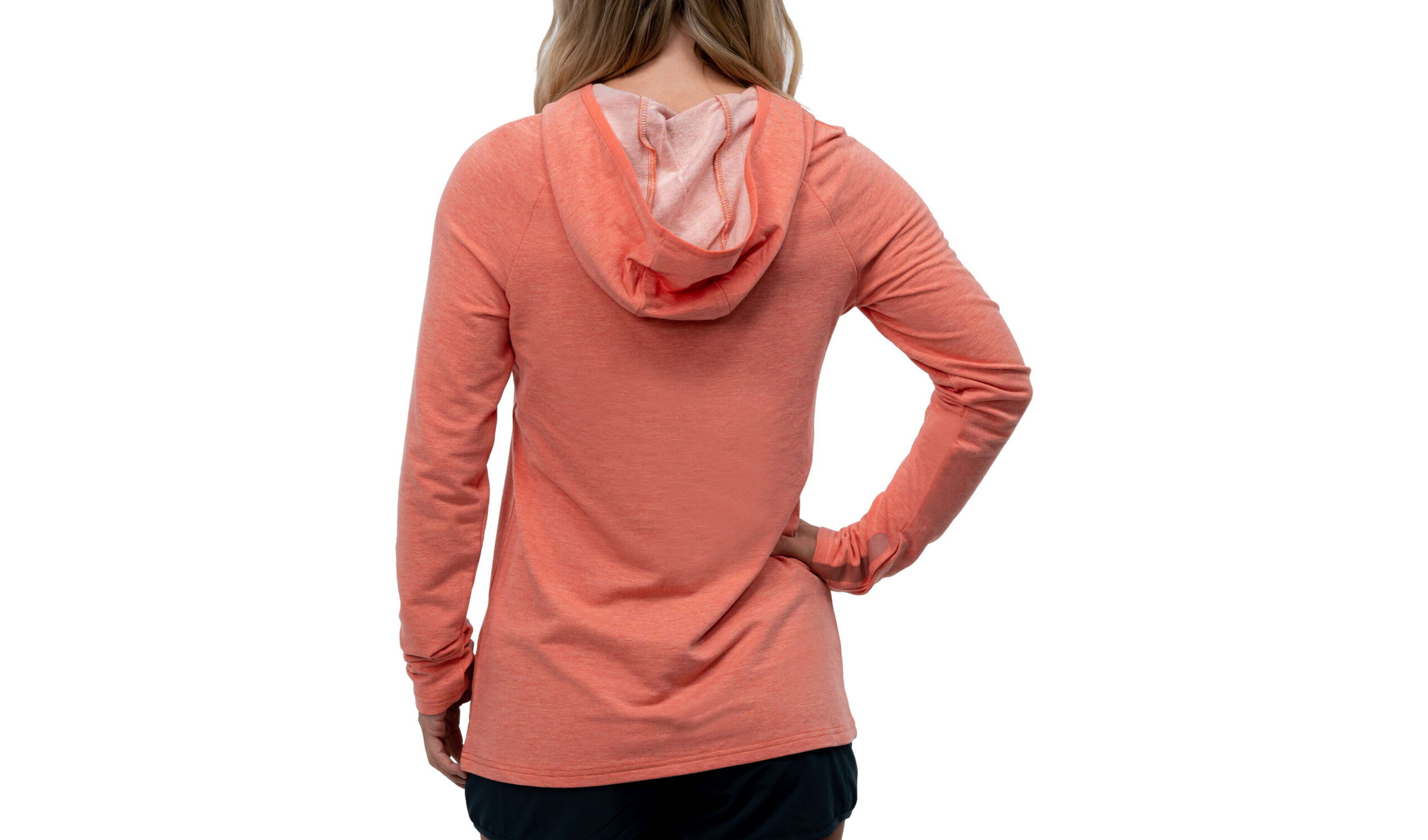 2_1108229_1108230_1108231_1108232_Womens_LS_CoralPeach_Hooded_ModelBack_HoodDown